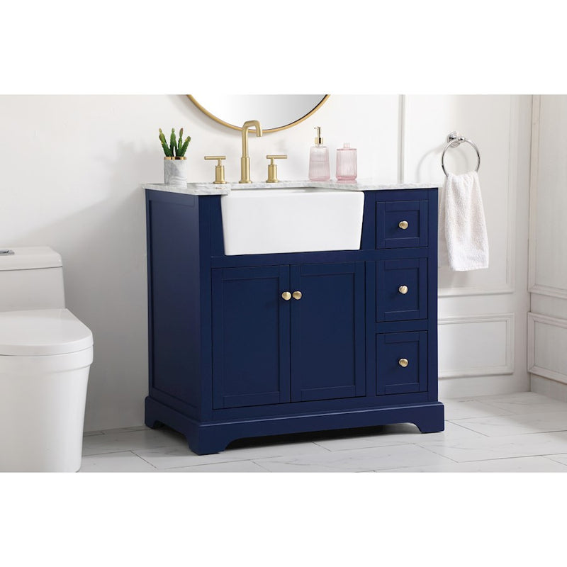 Elegant Kitchen/Bath Franklin 36" Single Bathroom Vanity, Blue