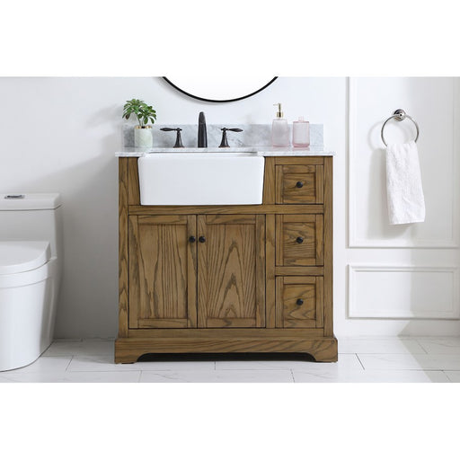 Elegant Franklin 36" Single Bathroom Vanity, Driftwood/Backsplash