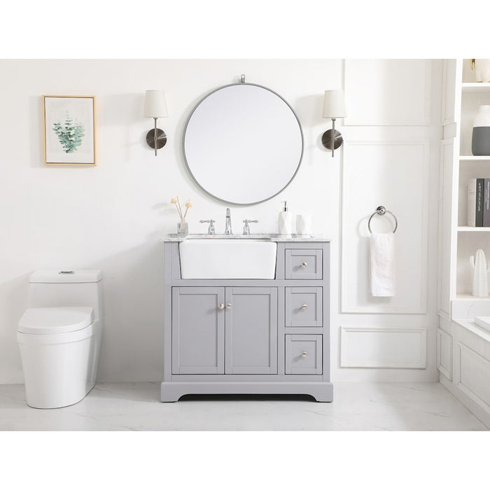 Elegant Franklin 36" Single Bathroom Vanity, Driftwood/Backsplash