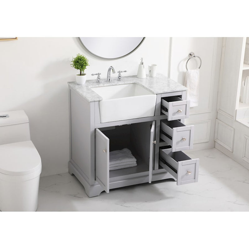 Elegant Kitchen/Bath Franklin 36" Single Bathroom Vanity, Grey