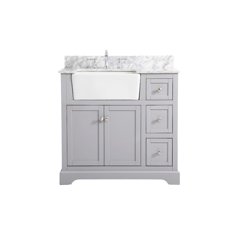 Elegant Franklin 36" Single Bathroom Vanity, Grey/Backsplash - VF60236GR-BS
