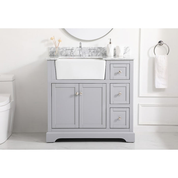 Elegant Franklin 36" Single Bathroom Vanity, Grey/Backsplash
