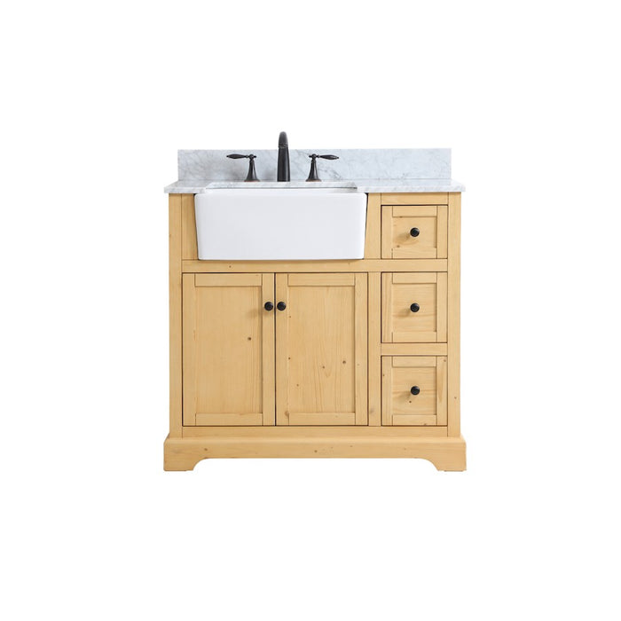 Elegant Franklin 36" Single Vanity, Natural Wood/Backsplash - VF60236NW-BS
