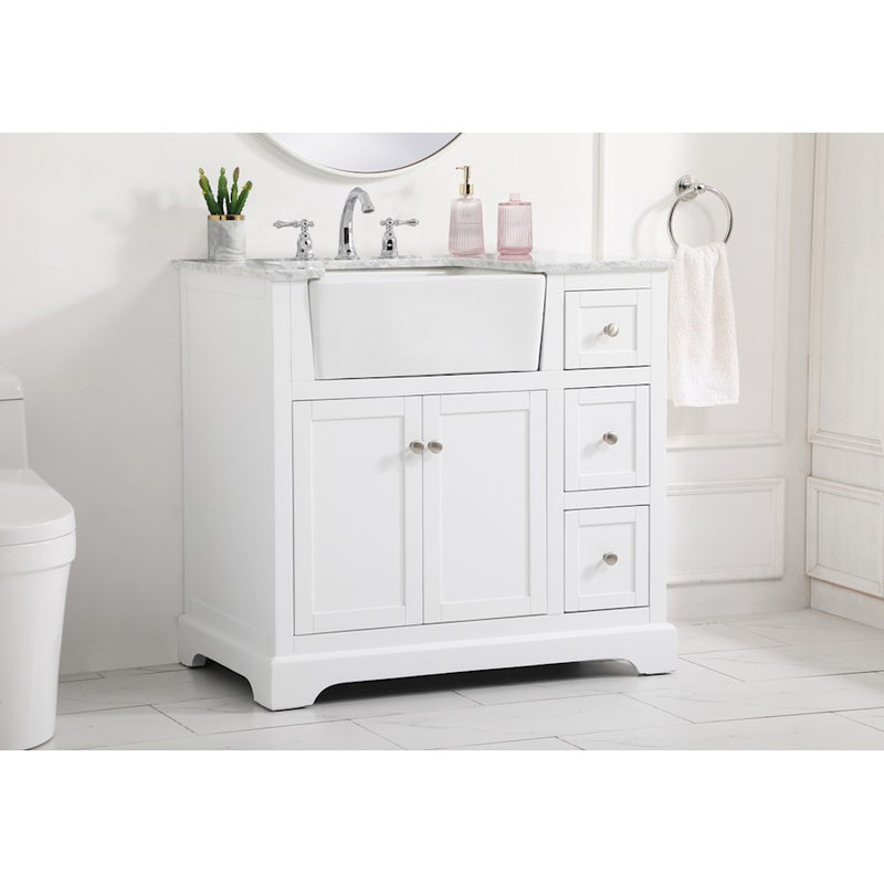 Elegant Kitchen/Bath Franklin 36" Single Bathroom Vanity, White
