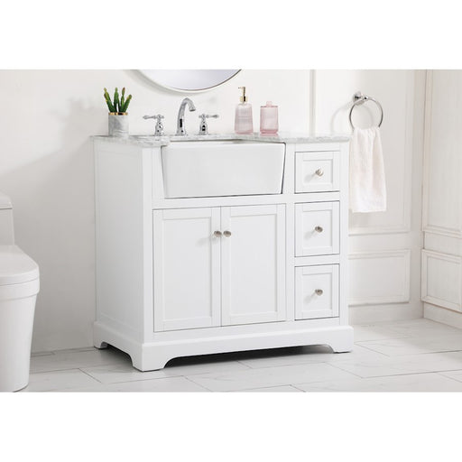 Elegant Kitchen/Bath Franklin 36" Single Bathroom Vanity, White