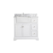 Elegant Franklin 36" Single Bathroom Vanity, White/Backsplash - VF60236WH-BS