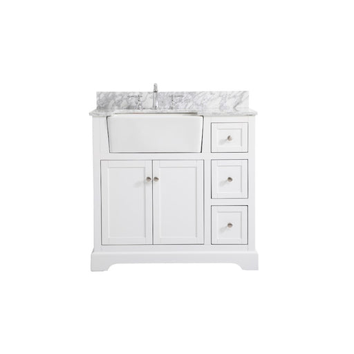 Elegant Franklin 36" Single Bathroom Vanity, White/Backsplash - VF60236WH-BS