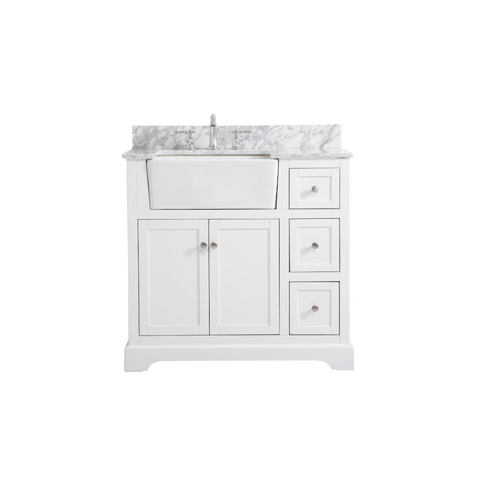 Elegant Franklin 36" Single Bathroom Vanity, White/Backsplash - VF60236WH-BS