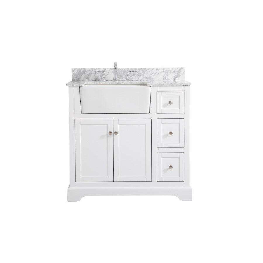 Elegant Franklin 36" Single Bathroom Vanity, White/Backsplash - VF60236WH-BS