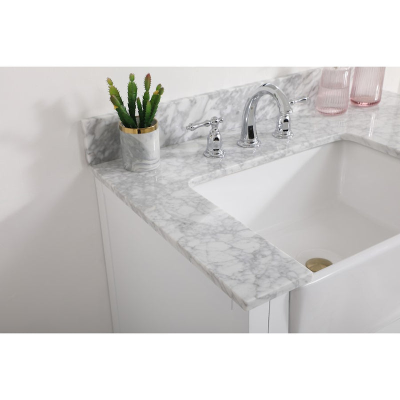Elegant Franklin 36" Single Bathroom Vanity, White/Backsplash