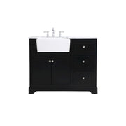 Elegant Kitchen/Bath Franklin 42" Single Bathroom Vanity, Black - VF60242BK
