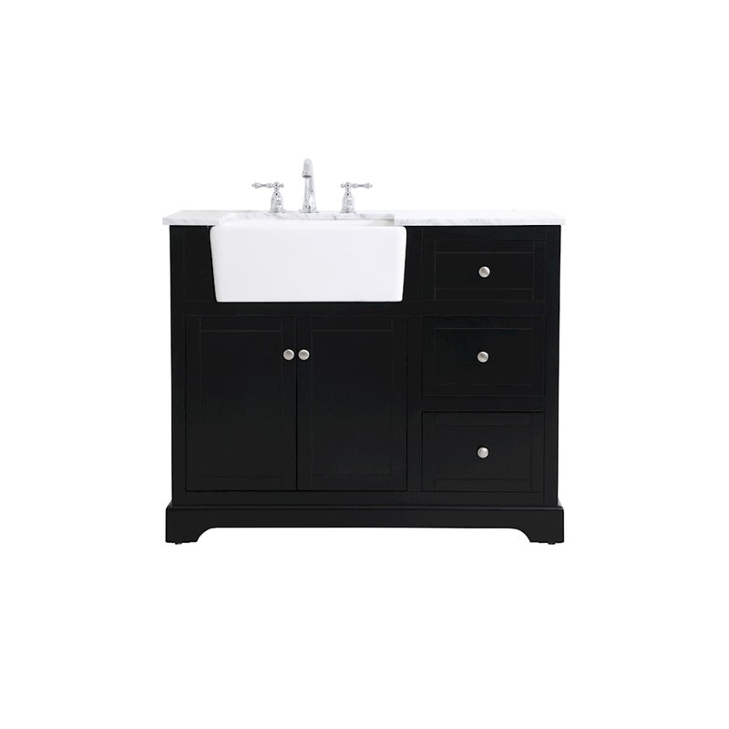 Elegant Kitchen/Bath Franklin 42" Single Bathroom Vanity, Black - VF60242BK