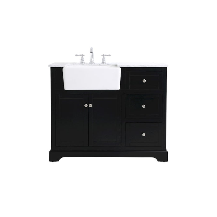 Elegant Kitchen/Bath Franklin 42" Single Bathroom Vanity, Black - VF60242BK