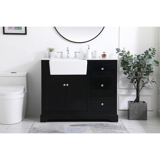 Elegant Kitchen/Bath Franklin 42" Single Bathroom Vanity, Black