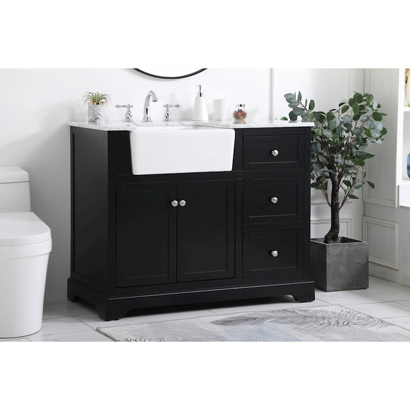 Elegant Kitchen/Bath Franklin 42" Single Bathroom Vanity, Black