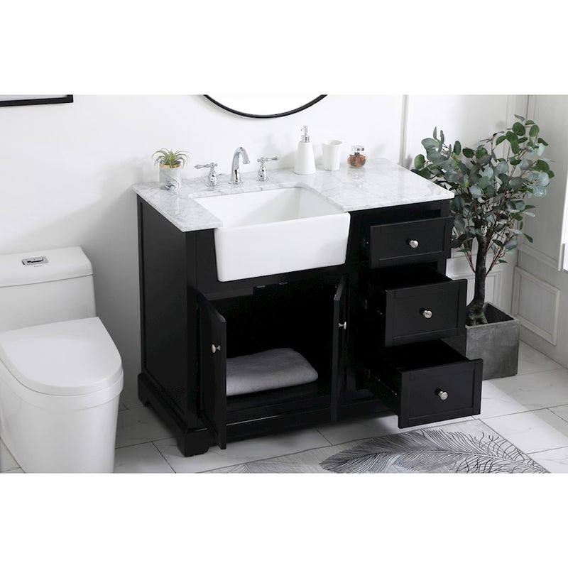 Elegant Kitchen/Bath Franklin 42" Single Bathroom Vanity, Black