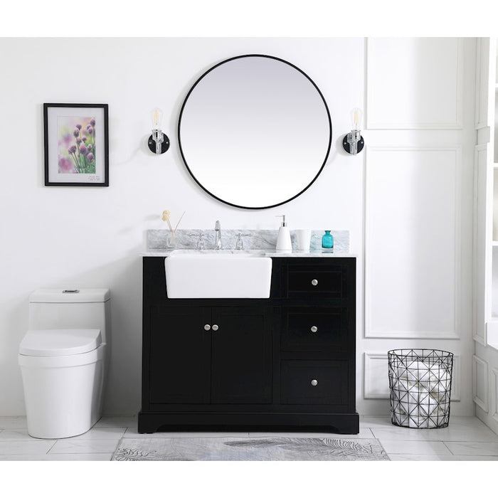Elegant Kitchen/Bath Franklin 42" Single Bathroom Vanity, Black