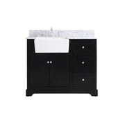 Elegant Franklin 42" Single Bathroom Vanity, Black/Backsplash - VF60242BK-BS