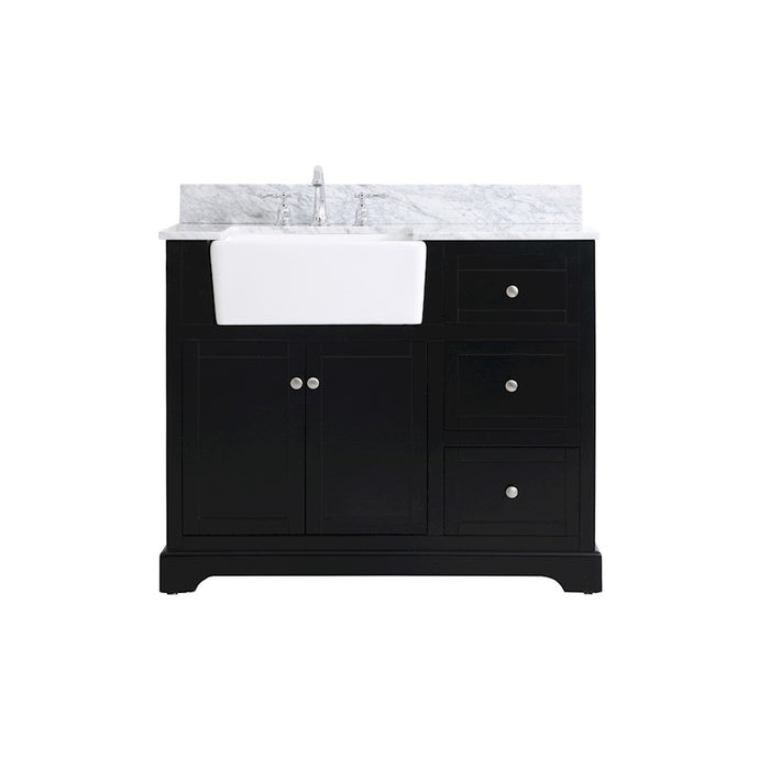 Elegant Franklin 42" Single Bathroom Vanity, Black/Backsplash - VF60242BK-BS