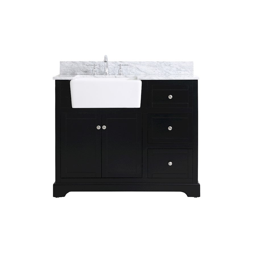 Elegant Franklin 42" Single Bathroom Vanity, Black/Backsplash - VF60242BK-BS