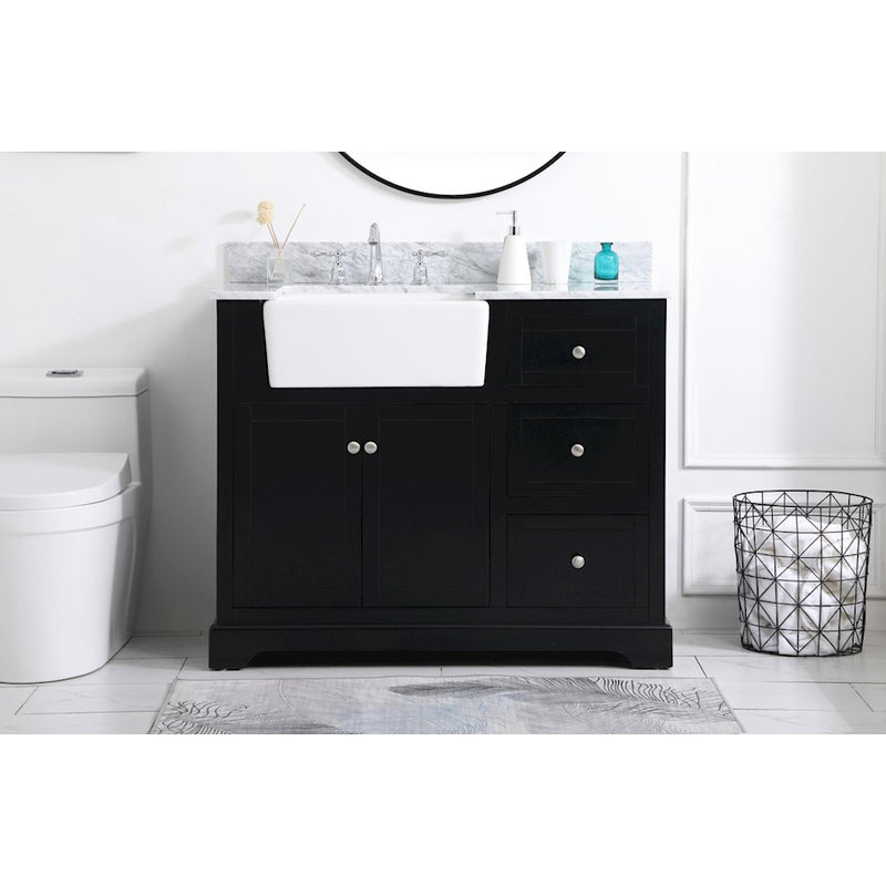 Elegant Franklin 42" Single Bathroom Vanity, Black/Backsplash