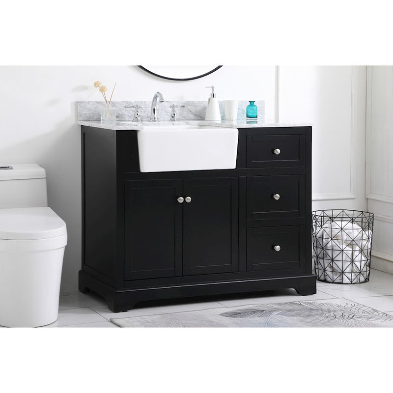 Elegant Franklin 42" Single Bathroom Vanity, Black/Backsplash