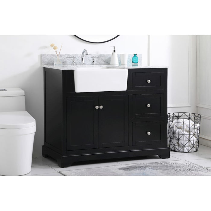 Elegant Franklin 42" Single Bathroom Vanity, Black/Backsplash