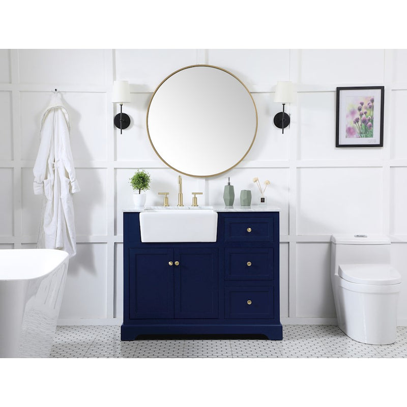 Elegant Franklin 42" Single Bathroom Vanity, Black/Backsplash