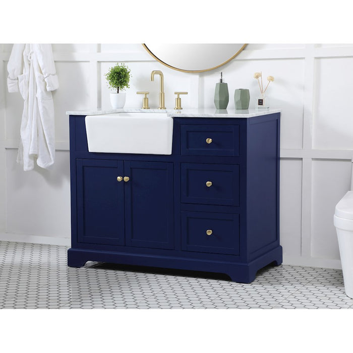 Elegant Kitchen/Bath Franklin 42" Single Bathroom Vanity, Blue