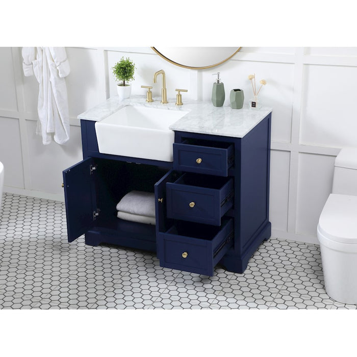 Elegant Kitchen/Bath Franklin 42" Single Bathroom Vanity, Blue