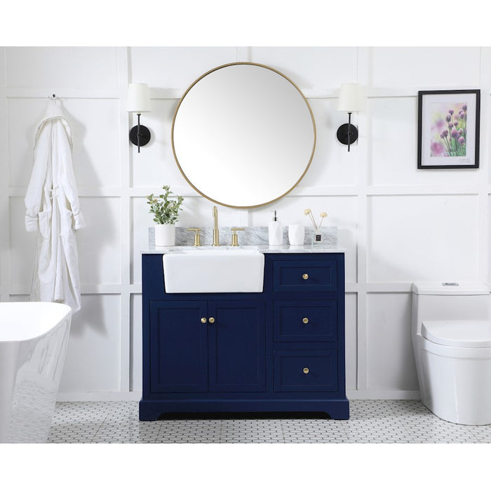 Elegant Kitchen/Bath Franklin 42" Single Bathroom Vanity, Blue
