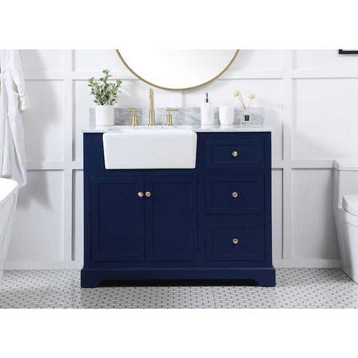 Elegant Franklin 42" Single Bathroom Vanity, Blue/Backsplash
