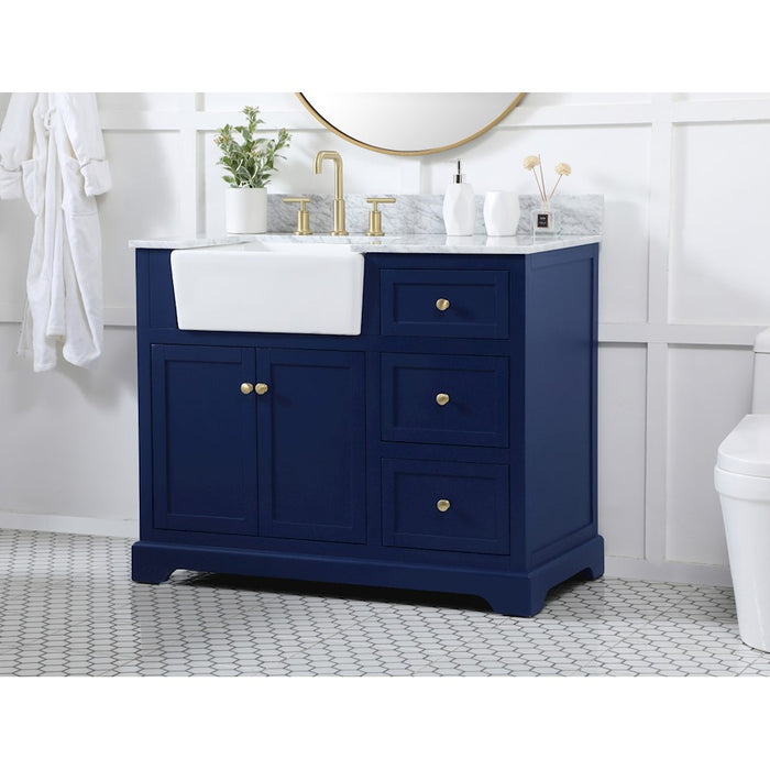 Elegant Franklin 42" Single Bathroom Vanity, Blue/Backsplash