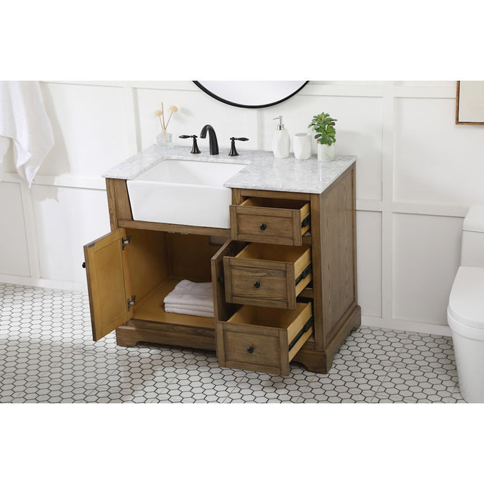 Elegant Kitchen/Bath Franklin 42" Single Bathroom Vanity, Driftwood