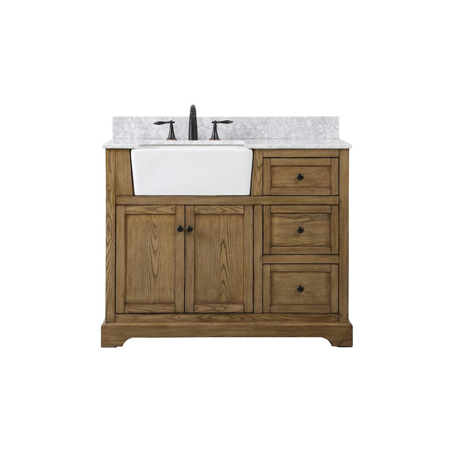 Elegant Franklin 42" Single Bathroom Vanity, Driftwood/Backsplash - VF60242DW-BS