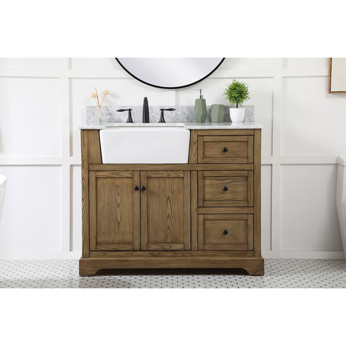 Elegant Franklin 42" Single Bathroom Vanity, Driftwood/Backsplash