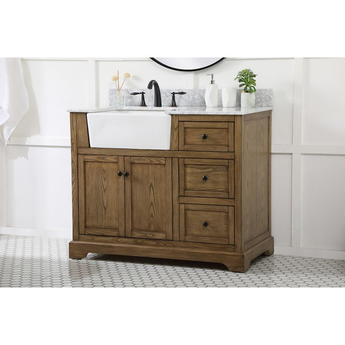 Elegant Franklin 42" Single Bathroom Vanity, Driftwood/Backsplash
