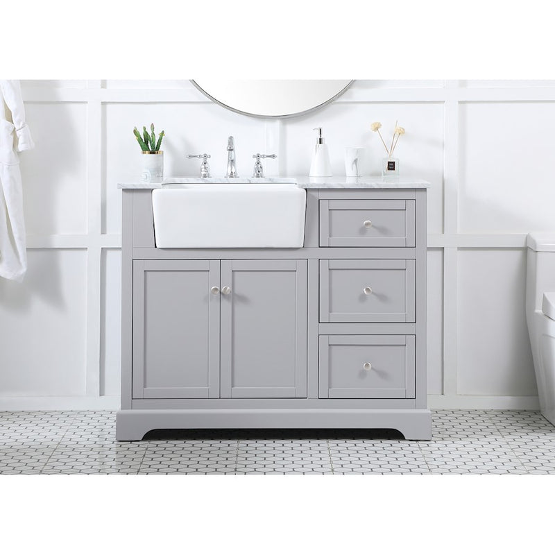 Elegant Kitchen/Bath Franklin 42" Single Bathroom Vanity, Grey