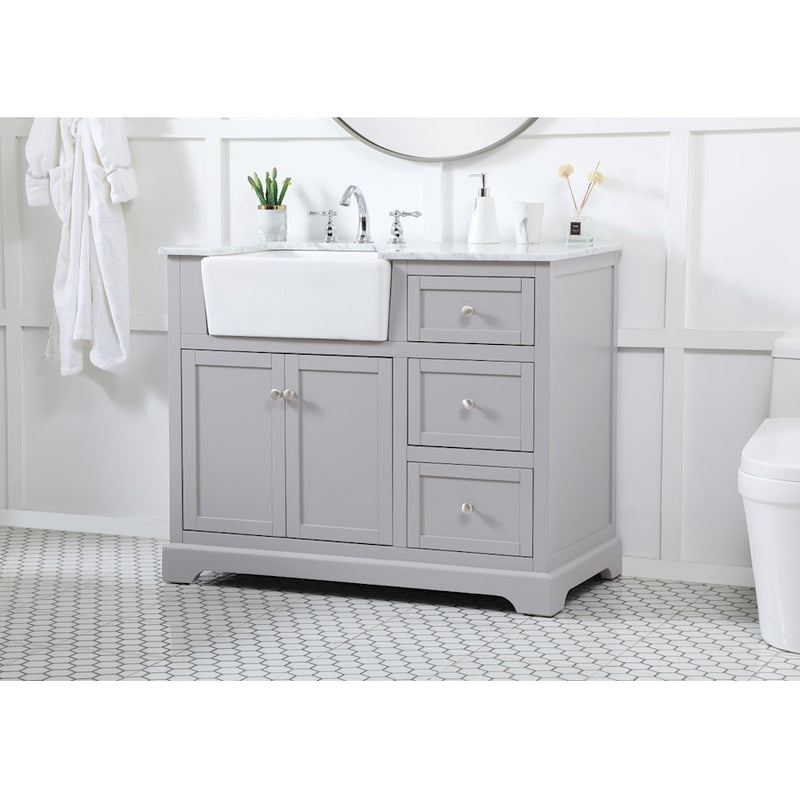 Elegant Kitchen/Bath Franklin 42" Single Bathroom Vanity, Grey