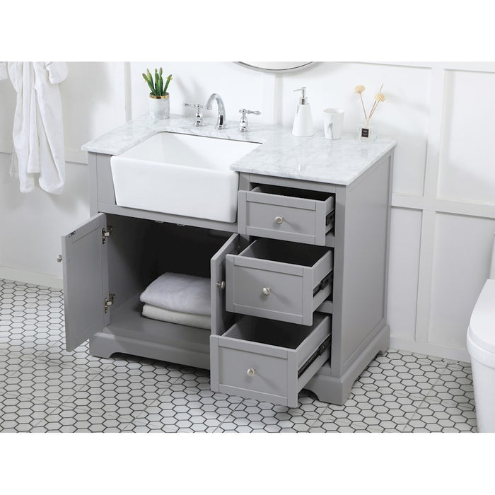 Elegant Kitchen/Bath Franklin 42" Single Bathroom Vanity, Grey