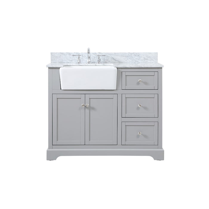 Elegant Franklin 42" Single Bathroom Vanity, Grey/Backsplash - VF60242GR-BS
