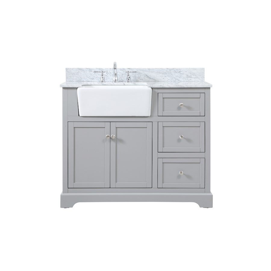 Elegant Franklin 42" Single Bathroom Vanity, Grey/Backsplash - VF60242GR-BS