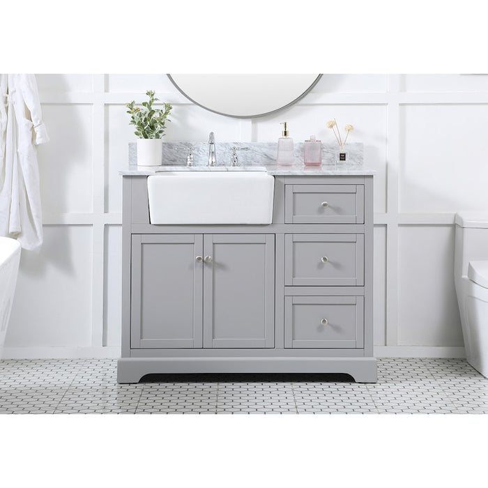 Elegant Franklin 42" Single Bathroom Vanity, Grey/Backsplash