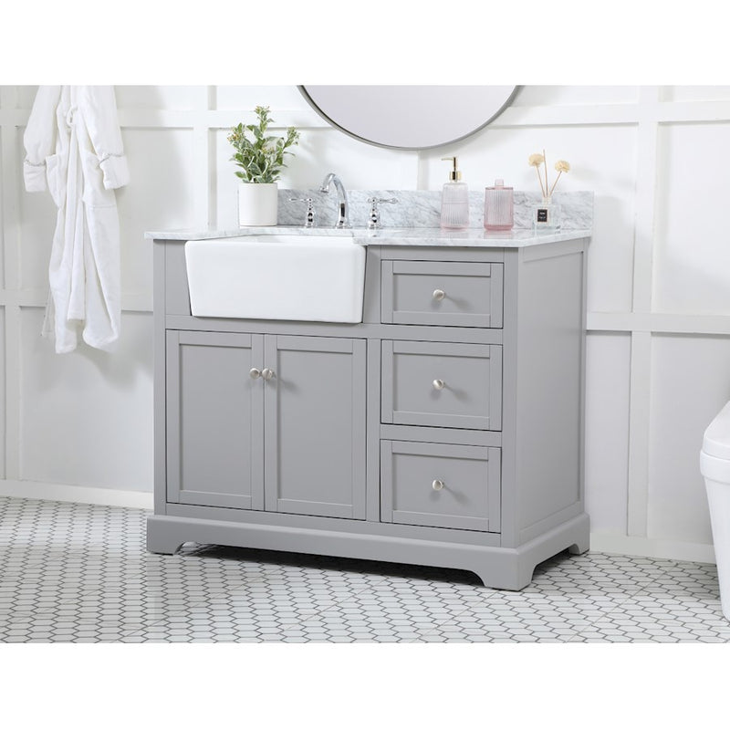 Elegant Franklin 42" Single Bathroom Vanity, Grey/Backsplash
