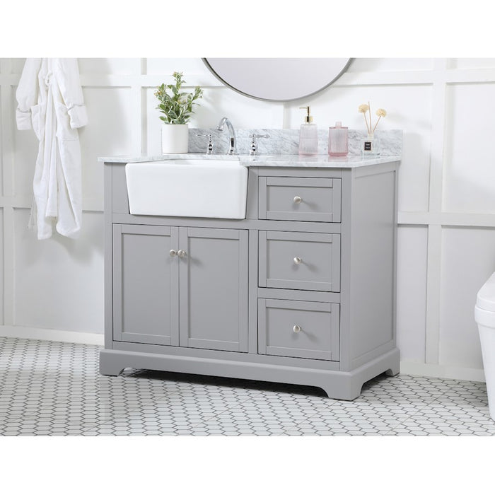 Elegant Franklin 42" Single Bathroom Vanity, Grey/Backsplash