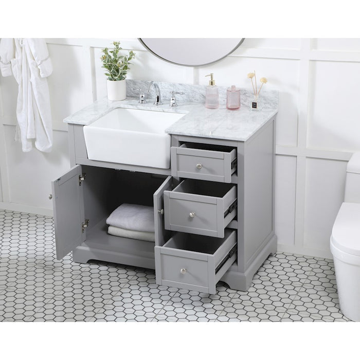 Elegant Franklin 42" Single Bathroom Vanity, Grey/Backsplash
