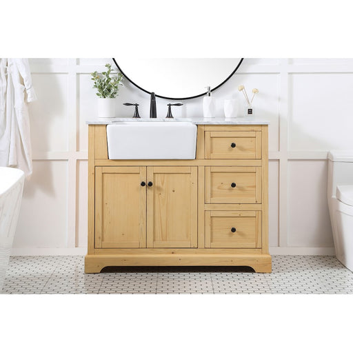 Elegant Franklin 42" Single Bathroom Vanity, Natural Wood