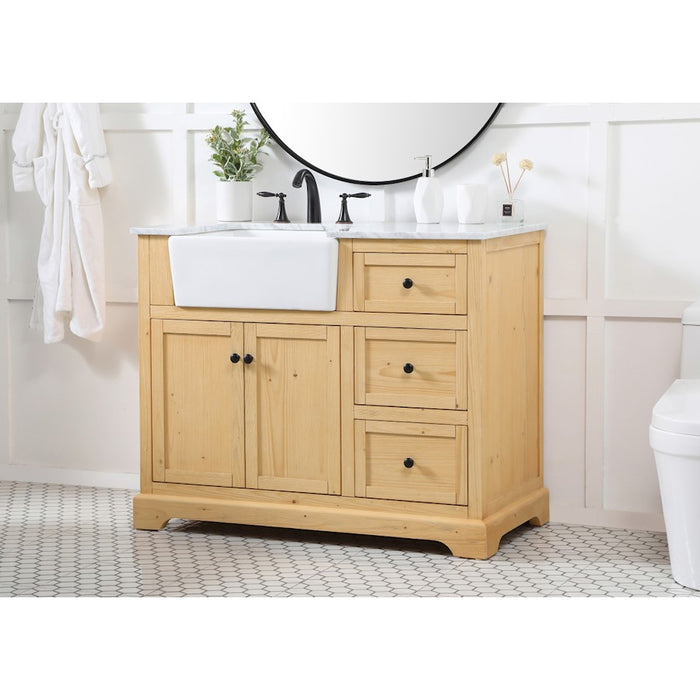 Elegant Franklin 42" Single Bathroom Vanity, Natural Wood