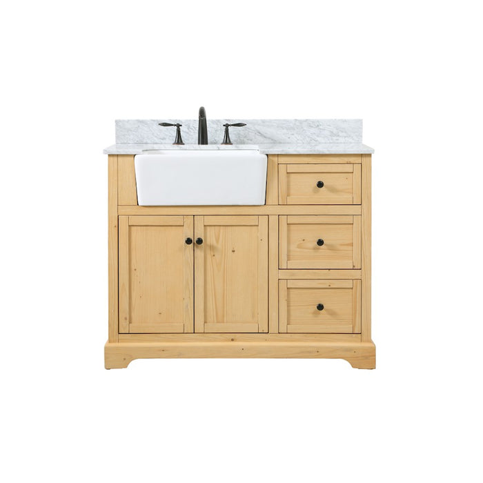Elegant Franklin 42" Single Vanity, Natural Wood/Backsplash - VF60242NW-BS