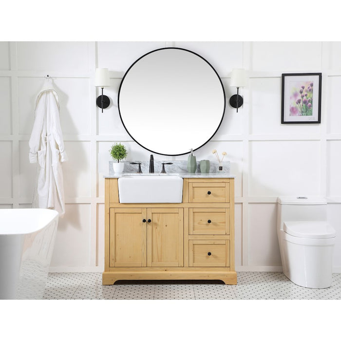 Elegant Franklin 42" Single Vanity, Natural Wood/Backsplash